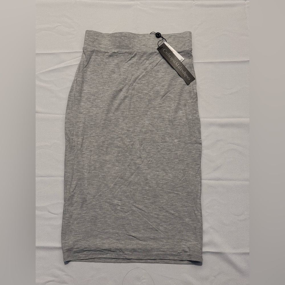 NWT Catherine Malandrino Light Heather Gray Jersey Pencil Skirt sz XS
